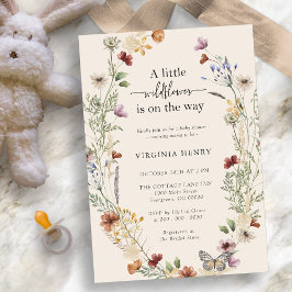 Boho Wildflower Baby shower Kaart