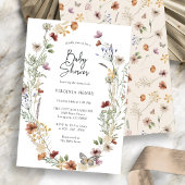 Boho Wildflower Baby shower Kaart