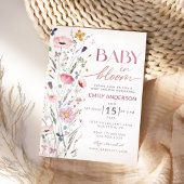 Boho Wildflower Baby shower Kaart