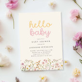 Boho Wildflower Baby shower Kaart