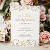 Boho Wildflower Baby shower Kaart