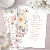 Boho Wildflower Baby shower Kaart