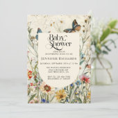 Boho Wildflower Baby shower Kaart (Staand voorkant)