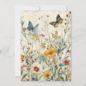 Boho Wildflower Baby shower Kaart (Achterkant)