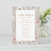 Boho Wildflower Baby shower Kaart (Staand voorkant)