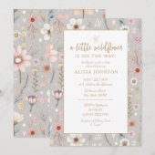 Boho Wildflower Baby shower Kaart (Voorkant / Achterkant)