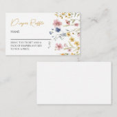 Boho Wildflower Baby shower Luier Raffle Informatiekaartje (Voorkant / Achterkant)