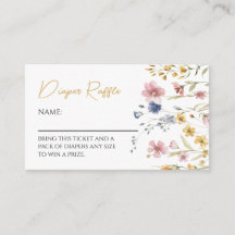 Boho Wildflower Baby shower Luier Raffle