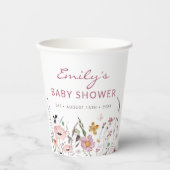 Boho Wildflower Baby shower Papieren Bekers (Voorkant)