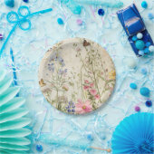 Boho  Wildflower Baby shower Papieren Bordje (Feest)