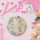 Boho  Wildflower Baby shower Papieren Bordje (Feest)
