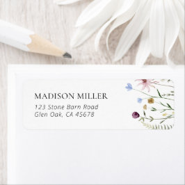 Boho Wildflower Baby shower retour adreslabel Etiket