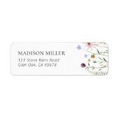 Boho Wildflower Baby shower retour adreslabel Etiket (Voorkant)