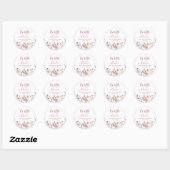 Boho Wildflower Baby shower Ronde Sticker (Vel)