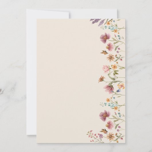 Boho Wildflower Baby shower Save The Date (Achterkant)