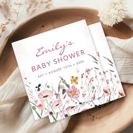 Boho Wildflower Baby shower Servet