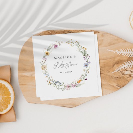 Boho Wildflower Baby shower Servet