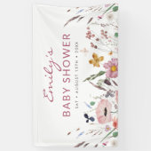 Boho Wildflower Baby shower Spandoek (Verticaal)