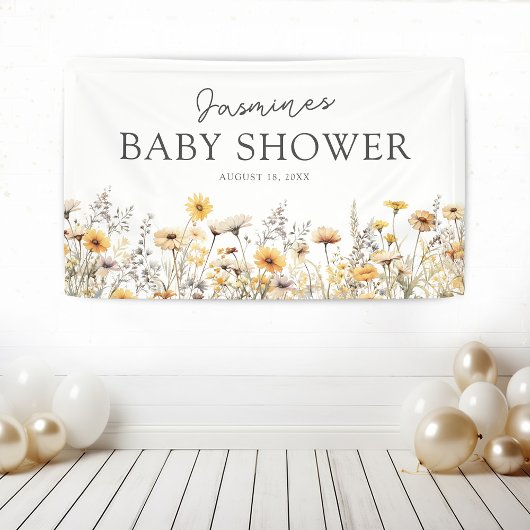 Boho Wildflower Baby Shower Spandoek