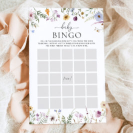 Boho Wildflower Baby shower Spel Baby Bingo