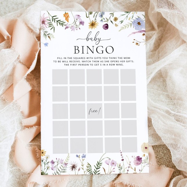 Boho Wildflower Baby shower Spel Baby Bingo (Creator heeft geüpload)