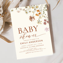 Boho Wildflower Baby shower Terracotta