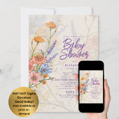 Boho Wildflower Baby shower Tuin Feest Kaart