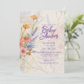 Boho Wildflower Baby shower Tuin Feest Kaart (Staand voorkant)