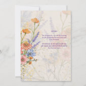 Boho Wildflower Baby shower Tuin Feest Kaart (Achterkant)