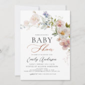 Boho Wildflower Baby shower Tuin Kaart (Voorkant)