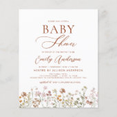 Boho Wildflower Baby shower Tuinuitnodiging (Voorkant)