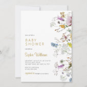 Boho Wildflower Baby shower Uitnodiging (Voorkant)