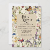 Boho Wildflower Baby shower Uitnodiging (Voorkant)