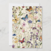 Boho  Wildflower Baby shower Uitnodiging (Achterkant)