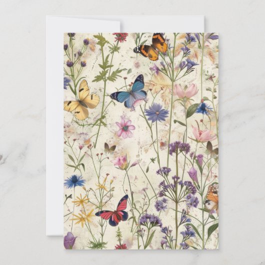 Boho Wildflower Baby shower Uitnodiging (Achterkant)