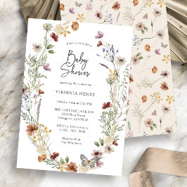 Boho Wildflower Baby Shower Uitnodiging