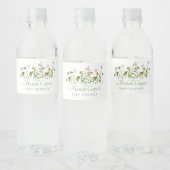 Boho Wildflower Baby shower Waterfles Etiket (Flessen)