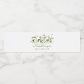 Boho Wildflower Baby shower Waterfles Etiket (Enkel label)