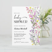 Boho Wildflower Baby shower Waterverf Bloemen Kaart (Staand voorkant)