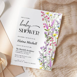 Boho Wildflower Baby shower Waterverf Bloemen Kaart