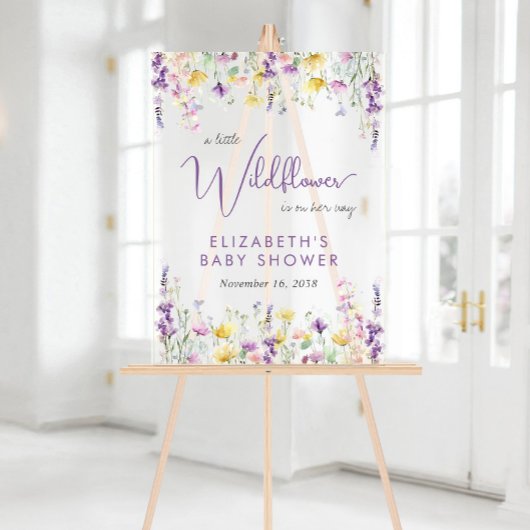 Boho Wildflower Baby shower Welkom Frosted Acryl Bord