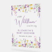 Boho Wildflower Baby shower Welkom Frosted Acryl Bord (Hoek)