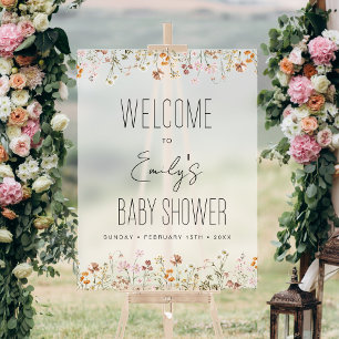 Boho Wildflower Baby shower Welkomstbord Acryl Bord