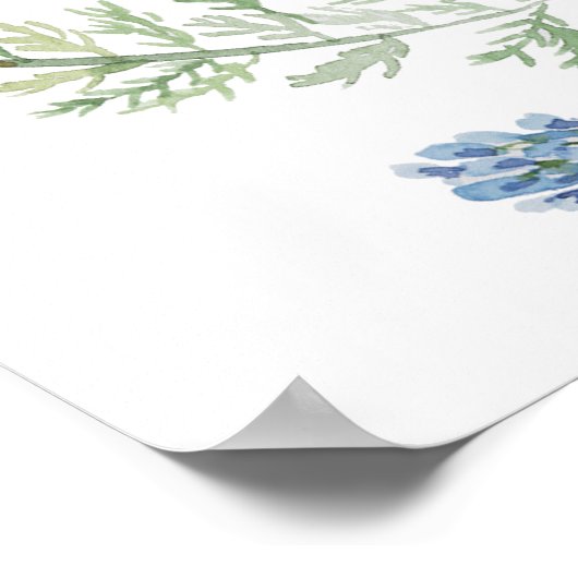 Boho Wildflower Baby shower Welkomstbord Poster (Hoek)