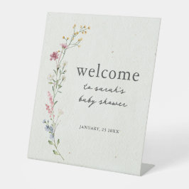 Boho Wildflower Baby shower Welkomstbord Reclamebord Met Voetstuk