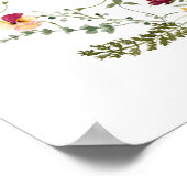 Boho Wildflower Baby shower Welkomstgebarentaal Po Poster (Hoek)