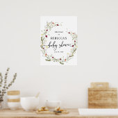 Boho Wildflower Baby shower Welkomstgebarentaal Po Poster (Keuken)