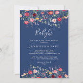 Boho Wildflower BabyQ Baby shower Barbecue Kaart (Voorkant)