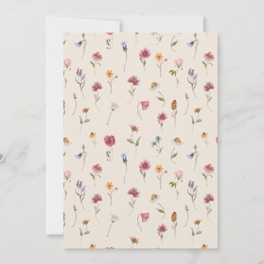 Boho Wildflower Babyshower Uitnodiging (Achterkant)