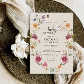 Boho Wildflower Babyshower Uitnodiging